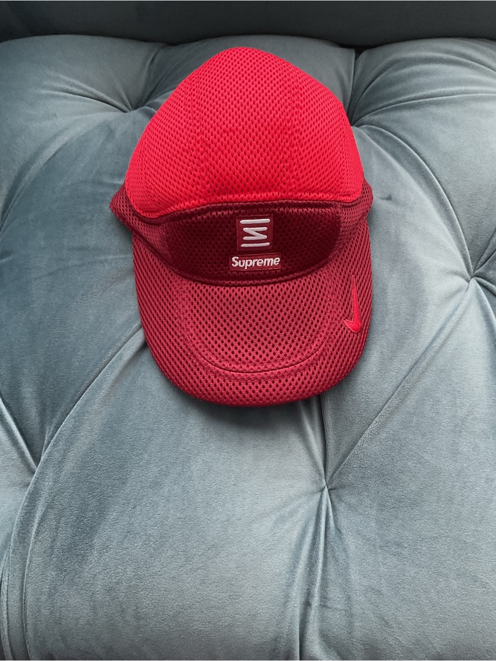Supreme x Nike Red Mesh 5-Panel Cap